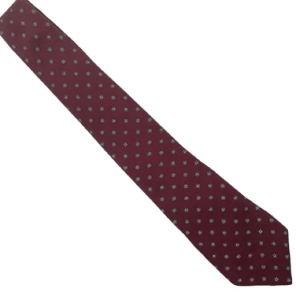 Christian Dior Vintage Men’s Burgundy Floral Patterned Tie